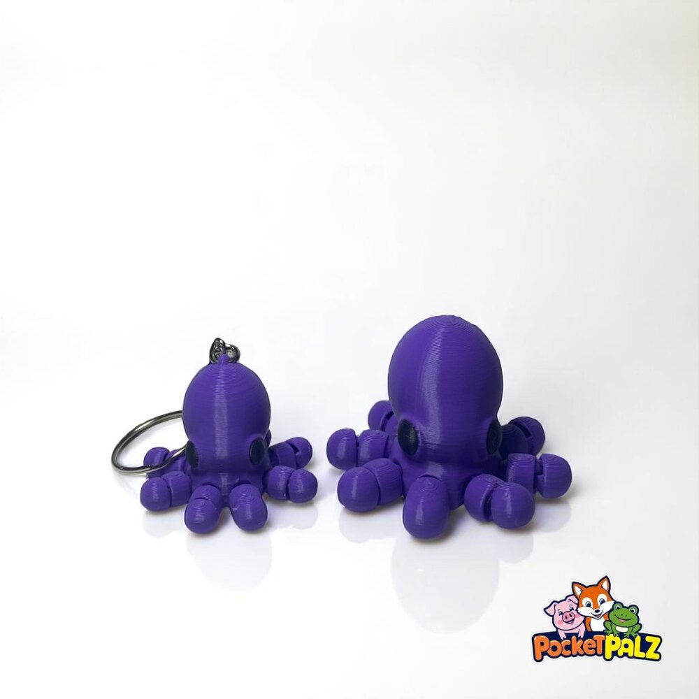 3D Printed Articulated Octopus Fidget Toy and Keychain